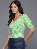 Freehand by The Indian Garage Co Women Fitted Textured Wrap Top