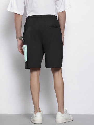 Men's Black Relaxed Fit Character Batman Printed Shorts
