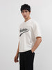 Men's White Boxy Fit Textured Casual T-Shirt