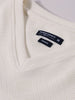 Men's White Boxy Fit Textured Casual T-Shirt