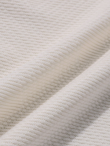 Men's White Boxy Fit Textured Casual T-Shirt