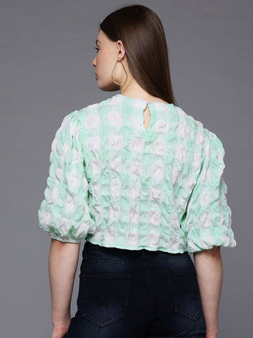 Freehand by The Indian Garage Co Women Fitted Textured Regular Top