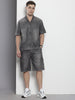 Men's Grey Solid Boxy Fit Utility Coordinates