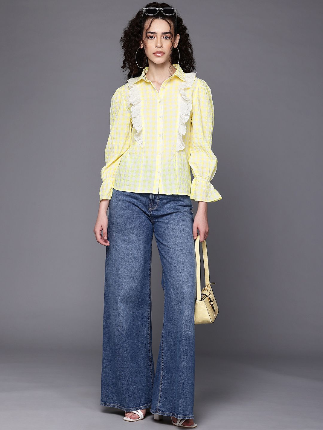 Freehand Women Regular Fit Textured Casual Long Shirt
