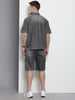 Men's Grey Solid Boxy Fit Utility Coordinates