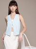 Freehand by The Indian Garage Co Women Fitted Textured Cinched Waist Top