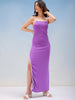 Shop Women's Solid Fitted Maxi Slit Dress Online.