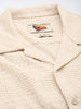 Men's Cream Relaxed Fit Textured Textured Shirt