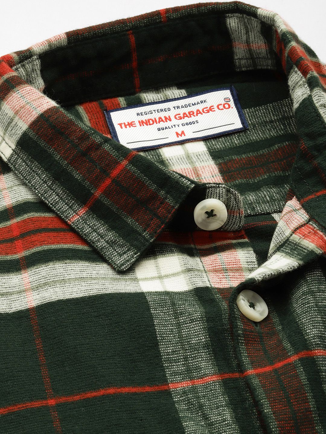 Men's Green Regular Fit Checked Casual Shirt