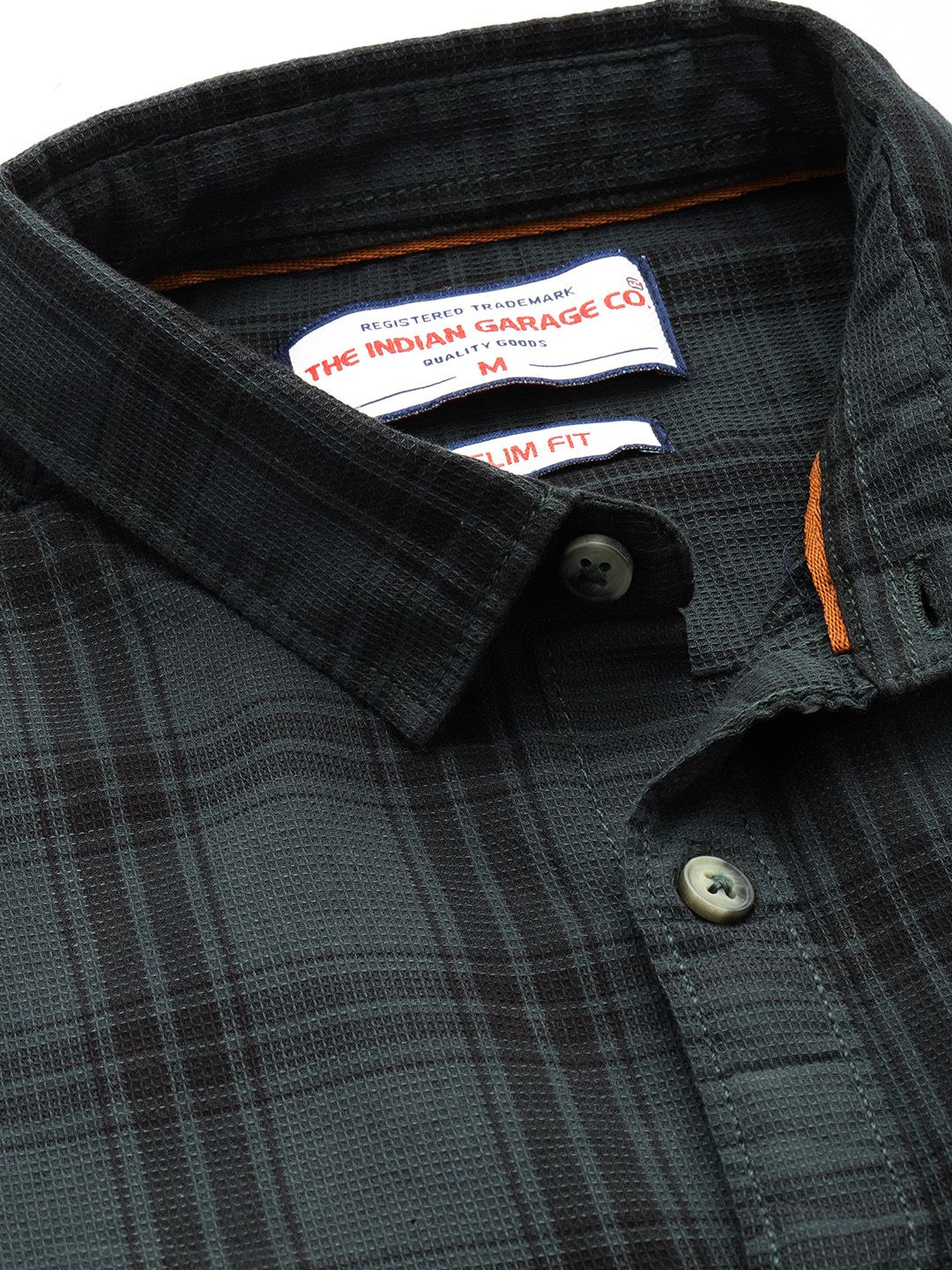 Men's Green Slim Fit Checked Casual Shirt