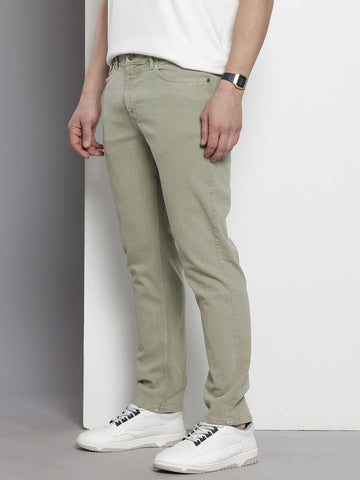 Men's Green Slim Fit Casual Jeans