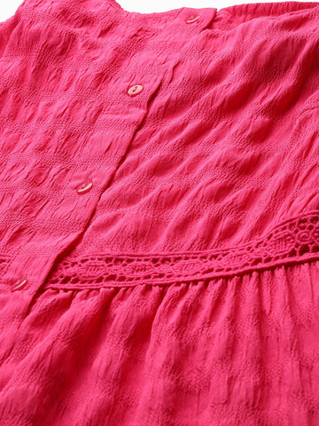 Freehand Women Fit and Flare Textured Maxi Dress