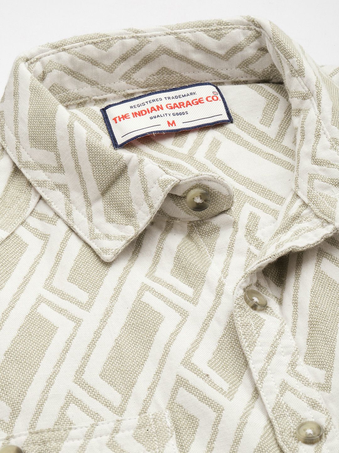 Men's Green Relaxed Fit Textured Casual Shirt