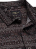 Men's Black Slim Fit Printed Party Wear Shirt
