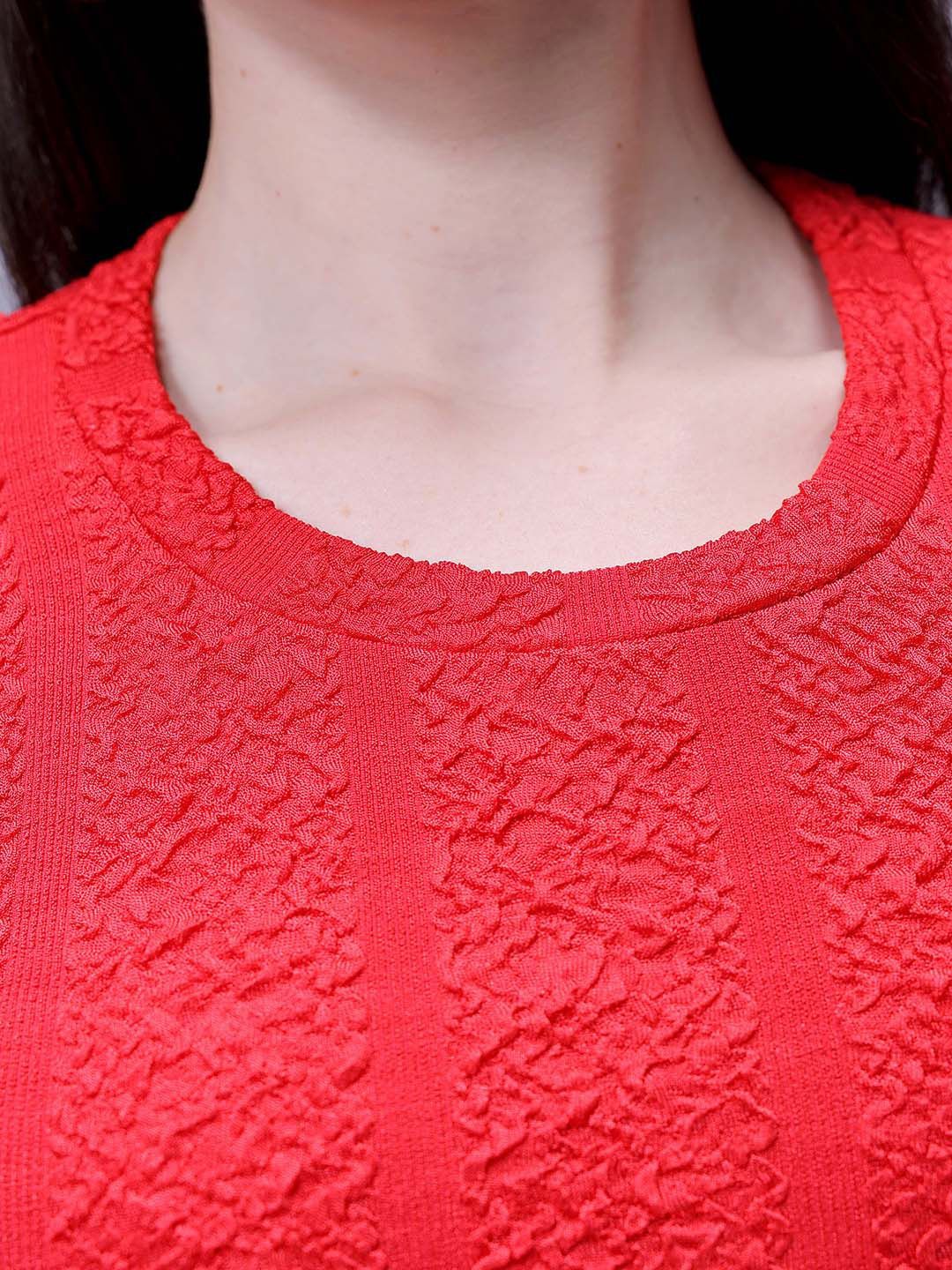 Women's Red Regular Fit Casual Top