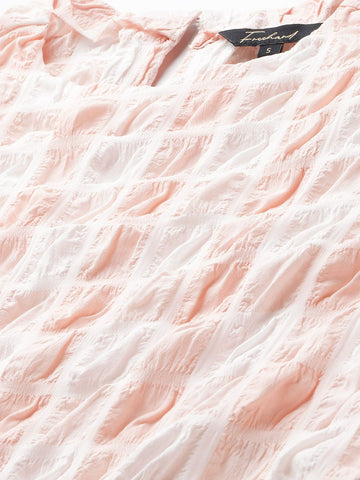 Freehand Peach The Indian Garage Co Women Fitted Textured Regular Top