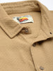 Men's Khaki Relaxed Fit Solid Resort Wear Shirt