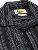 Men's Black Relaxed Fit Striped Resort Wear Shirt