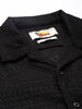 Men's Black Relaxed Fit Textured Textured Shirt