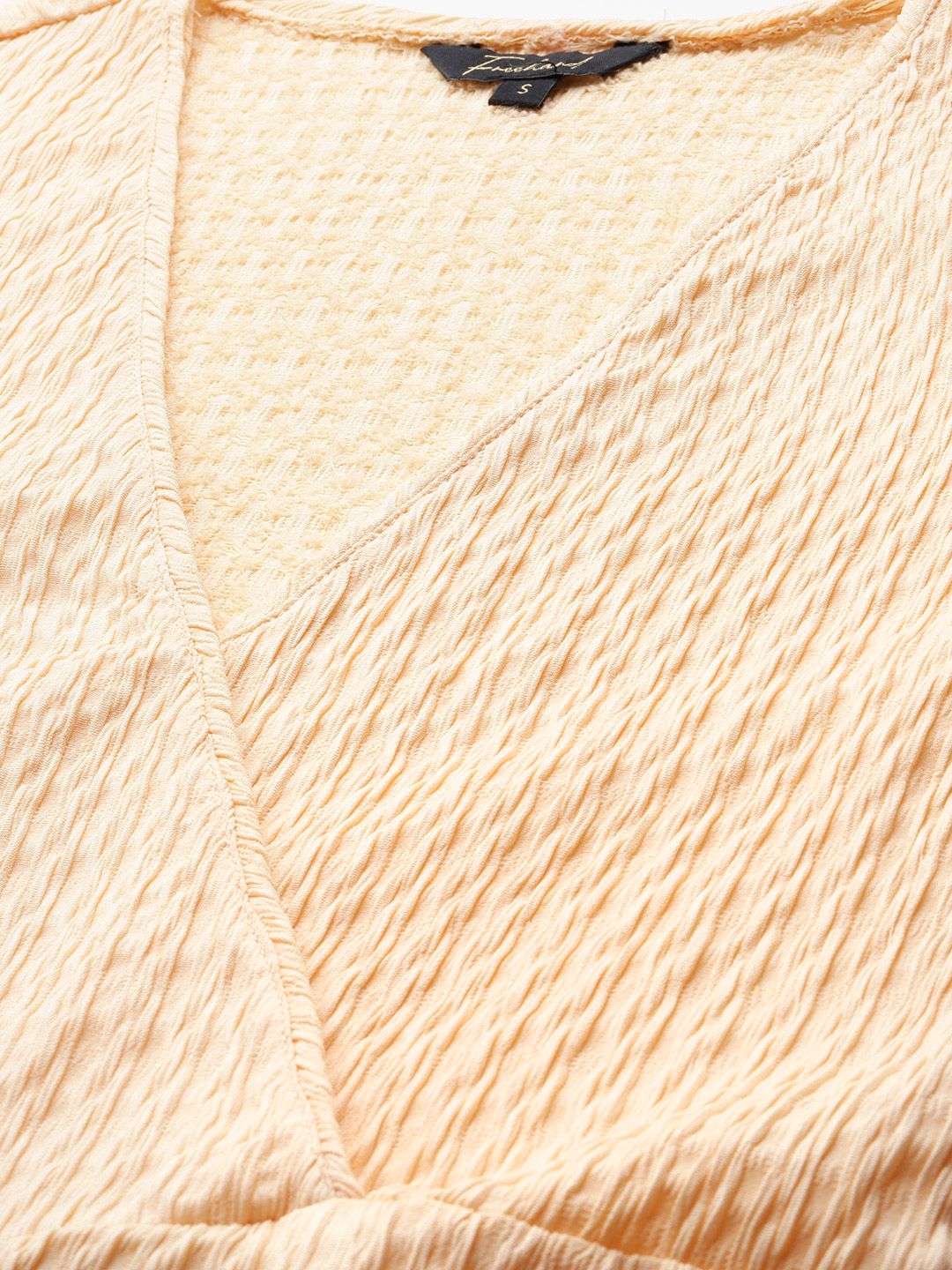 Freehand by The Indian Garage Co Women Fitted Textured Peplum Top