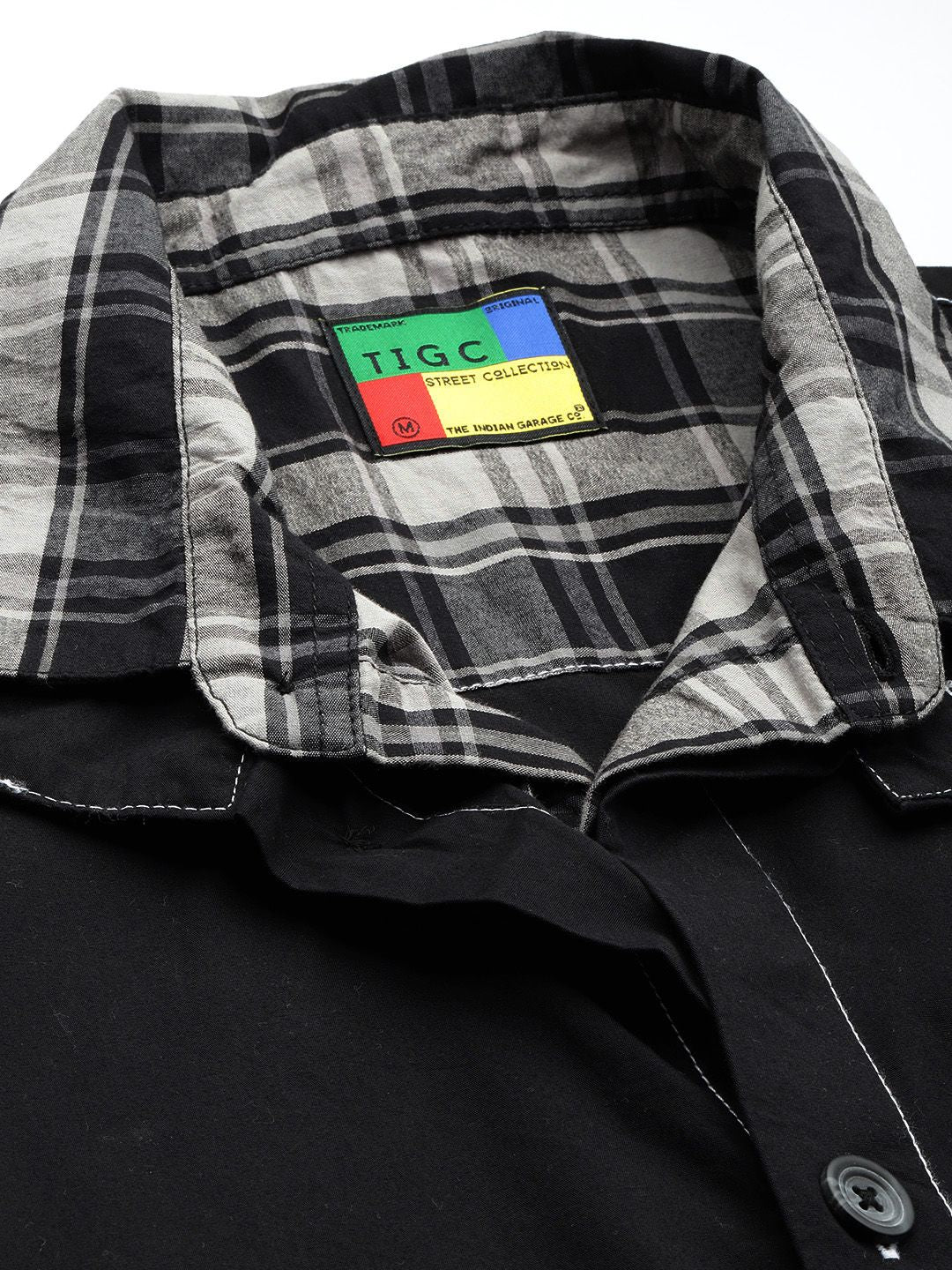 Men's Black Boxy Fit Solid Street Wear Shirt
