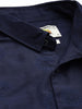 Men's Navy Blue Regular Fit Textured Textured Shirt