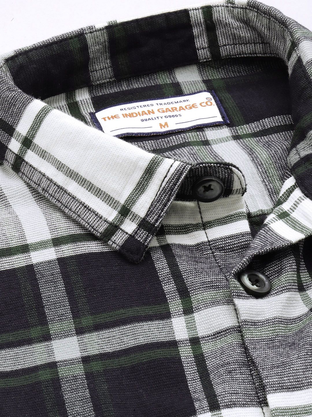 Men's Navy Blue Regular Fit Checked Casual Overshirt