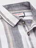 Men's Black Slim Fit Striped Casual Shirt