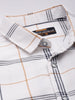 Men's White Slim Fit Checked Casual Shirt