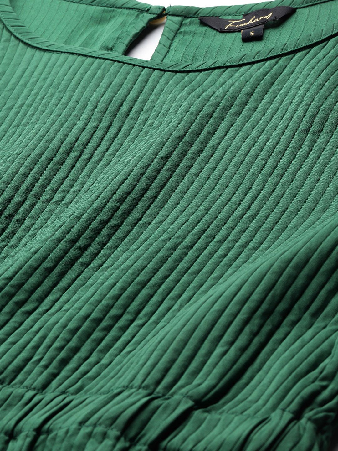 Freehand by The Indian Garage Co Women Fit and Flare Textured Cinched Waist Top