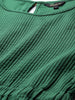 Freehand by The Indian Garage Co Women Fit and Flare Textured Cinched Waist Top