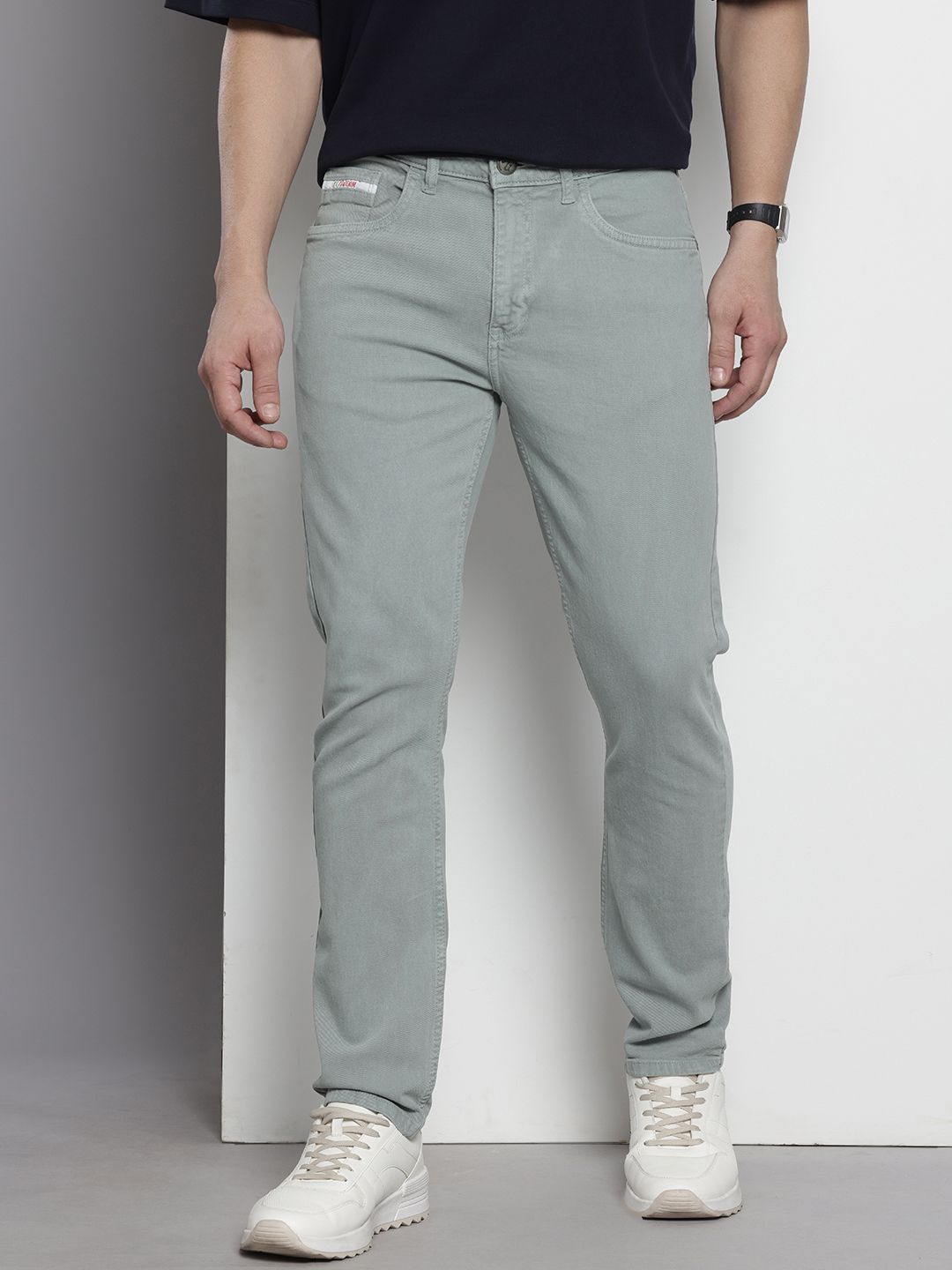 Men's Grey Slim Fit Casual Jeans