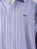 Men's Blue Sleeves Oversized Fit White Shirt