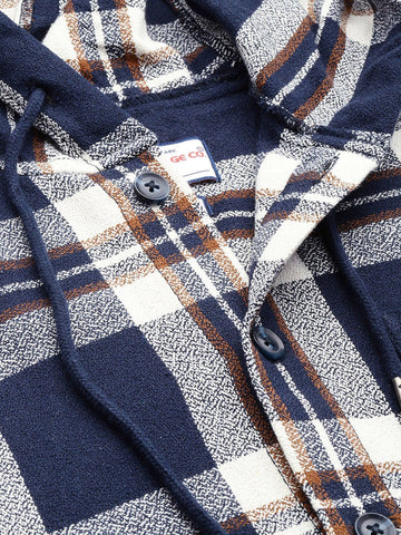 Men's Blue Regular Fit Checked Casual Shirt