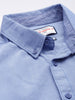 Men's Blue Slim Fit Solid Casual Shirt