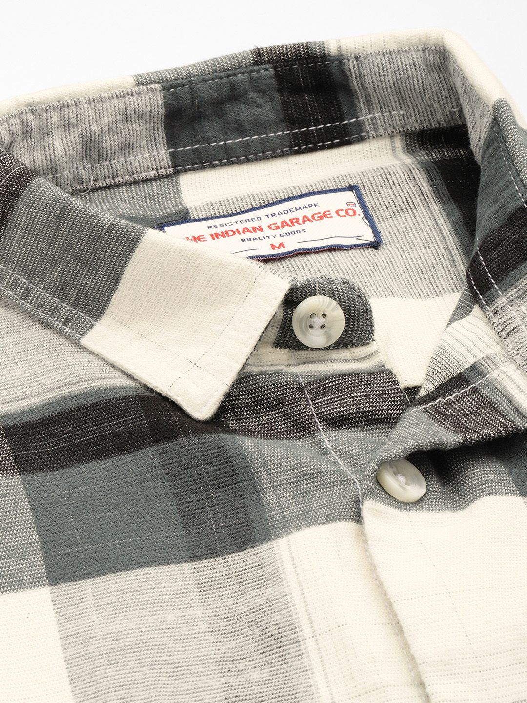 Men's Grey Regular Fit Checked Casual Overshirt