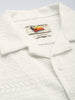 Men's White Relaxed Fit Textured Textured Shirt
