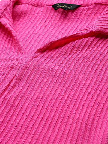 Freehand by The Indian Garage Co Women Fitted Textured Crop Top