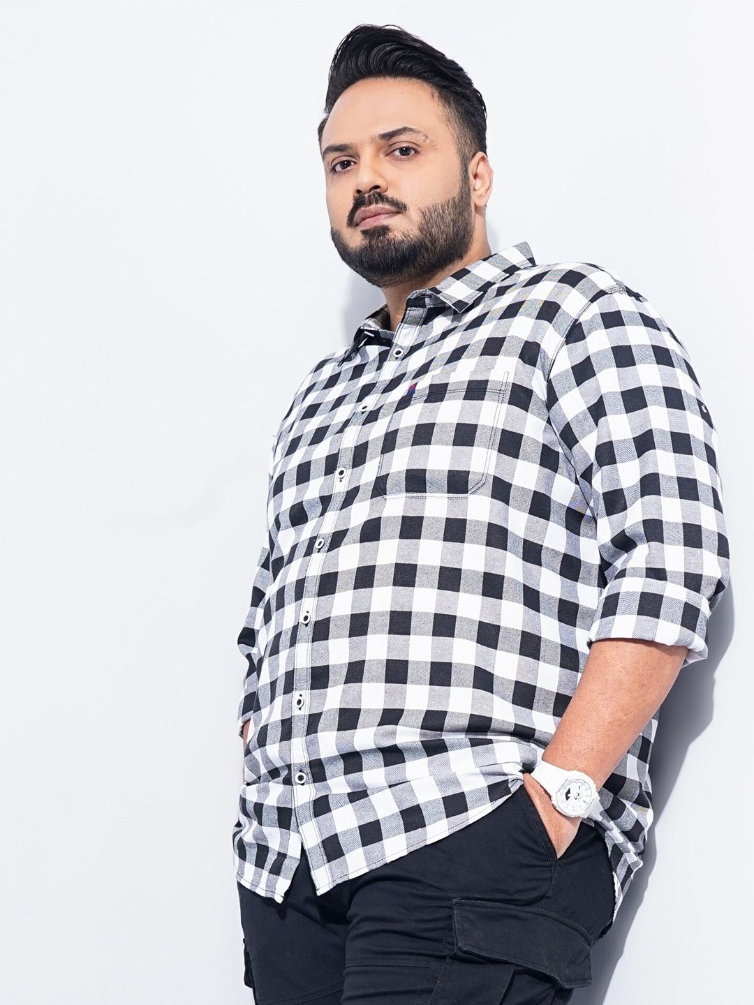 Men's Plus Size Floral Printed Shirt