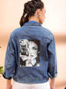 Women's Back Printed Denim Jacket