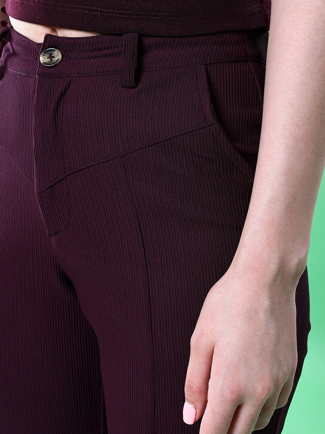 Shop Women Cut And Sew Tapered Corduroy Pant Online.