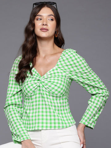 Freehand by The Indian Garage Co Women Regular Fit Textured Twist Top