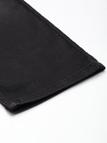 Men's Black Straight Fit Casual Jeans
