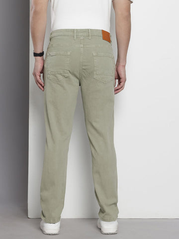 Men's Green Slim Fit Casual Jeans