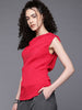 Freehand by The Indian Garage Co Women Fitted Textured One Shoulder Top