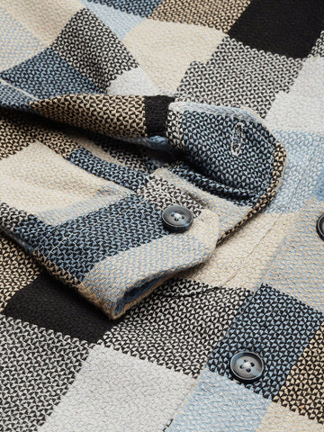 Men's Khaki Relaxed Fit Checked Bohemian Shirt