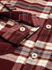 Men's Maroon Regular Fit Checked Casual Shirt