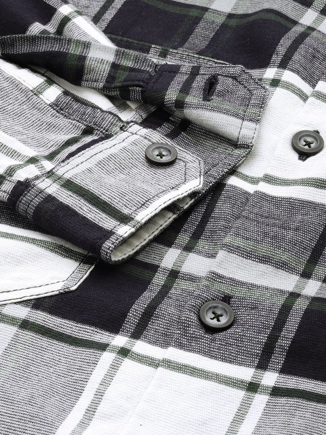 Men's Navy Blue Regular Fit Checked Casual Overshirt
