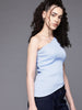 Freehand by The Indian Garage Co Women Fitted Textured One Shoulder Top