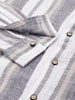 Men's Black Slim Fit Striped Casual Shirt
